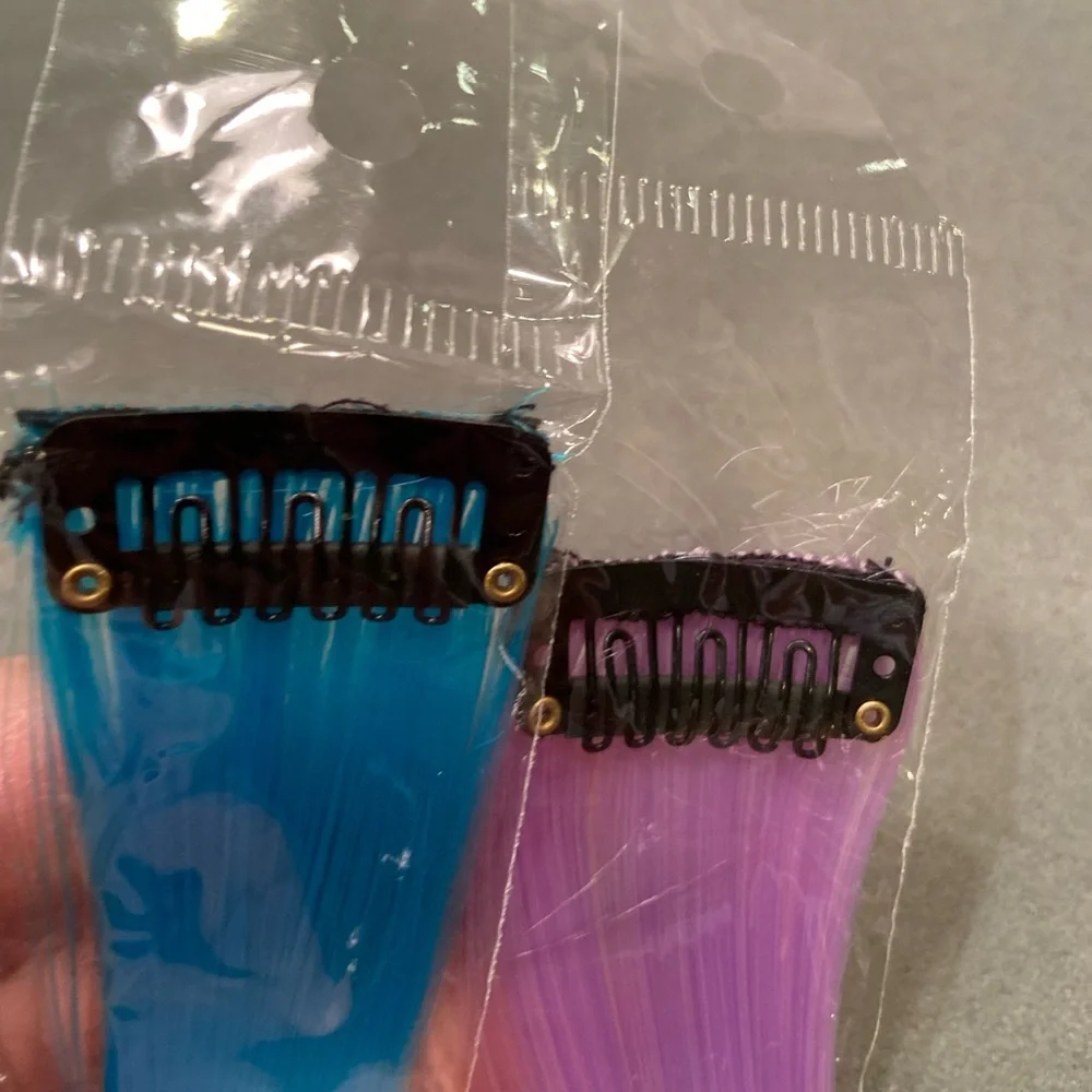 23 Hair Extensions Clip In Colorful 21” long New Never Used‎
